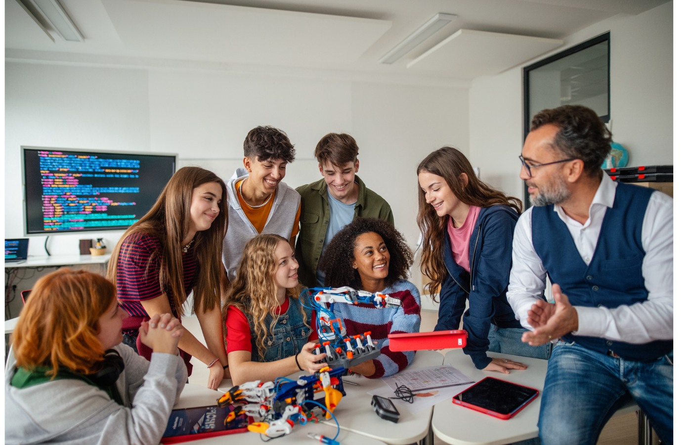 Students taking part in an immersive real-world learning experience.